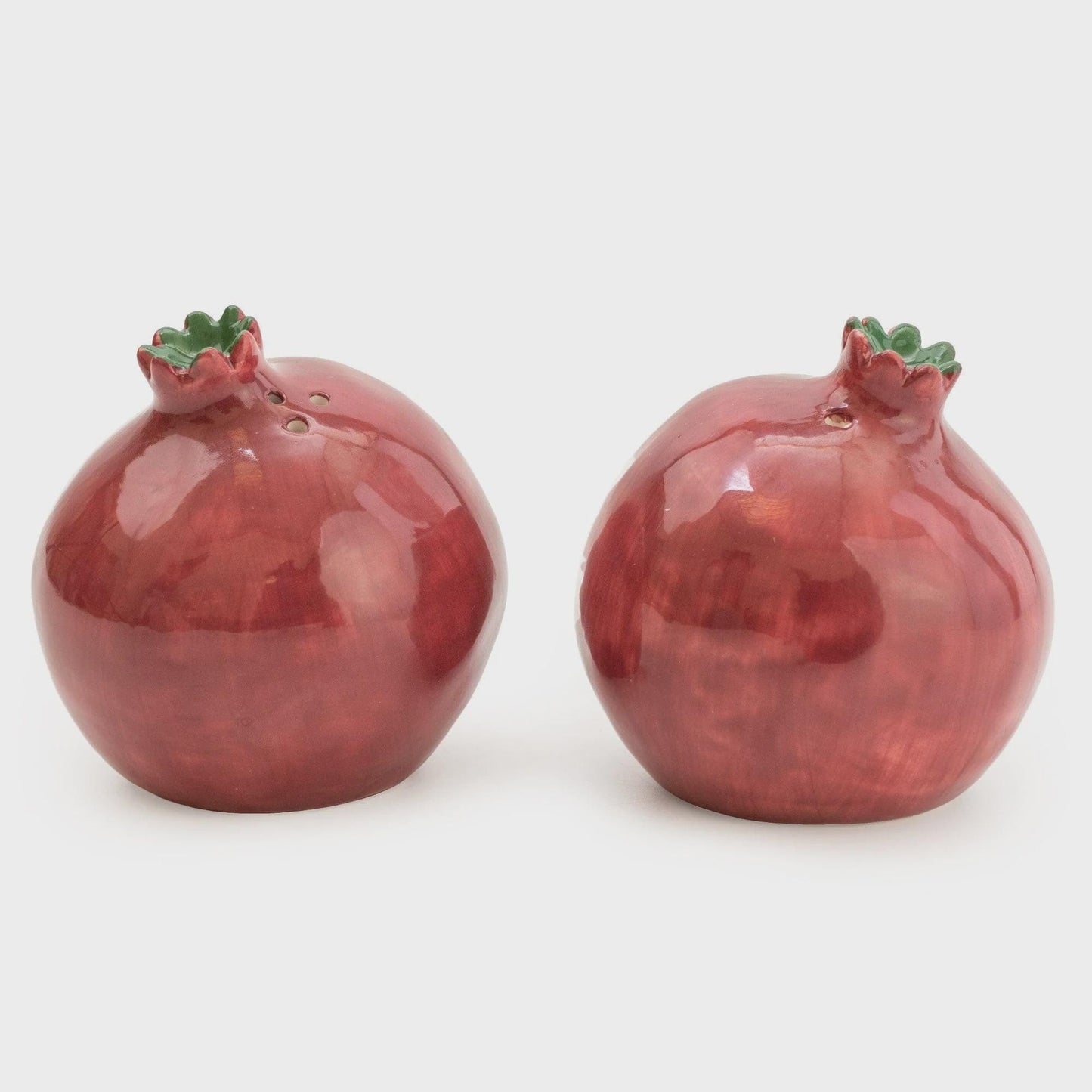 Ceramic Pomegranate Salt and Pepper Shaker Pots | Cute Ceramic Fruit Condiment Set | Unique Kitchen Decor