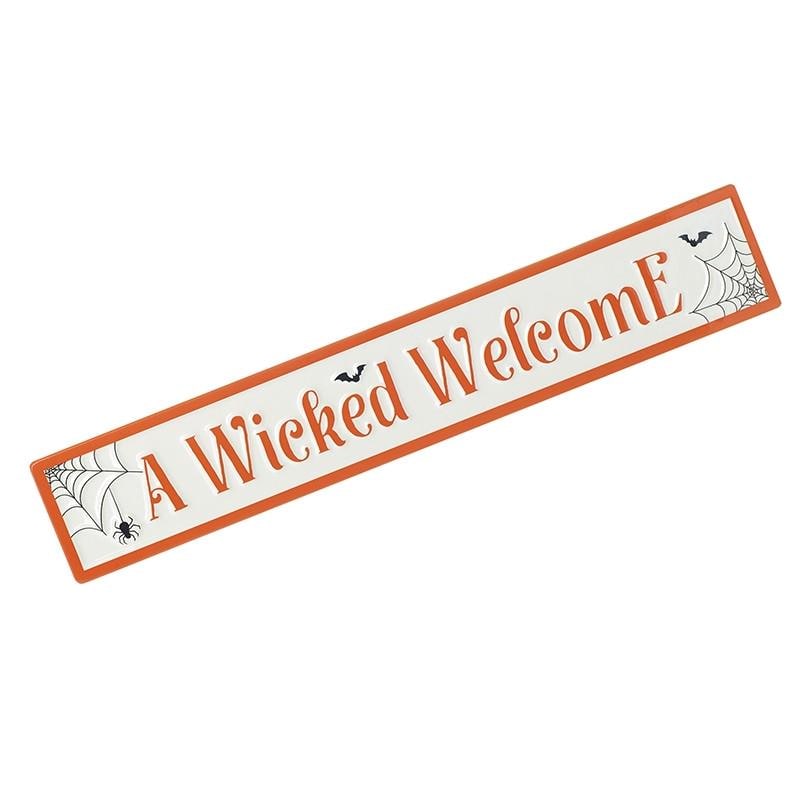 Large Metal 'Wicked Welcome' Halloween Sign | Spooky Autumn Door or Wall Decor