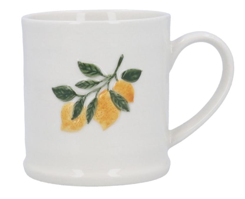 Embossed Stoneware Mugs