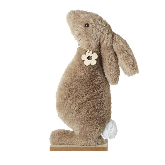 Large Standing Fur Easter Bunny Decoration
