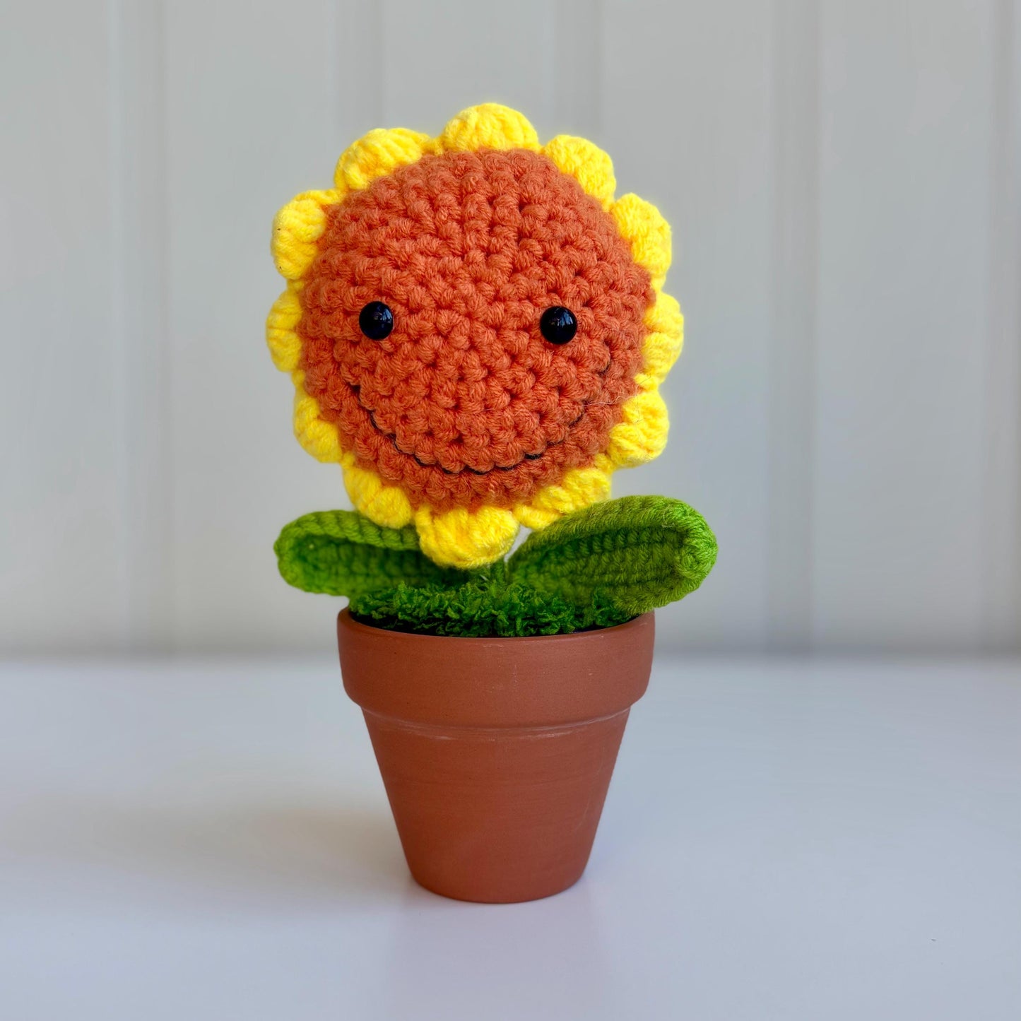 Knitted Sunflower in Plant Pot Ornaments