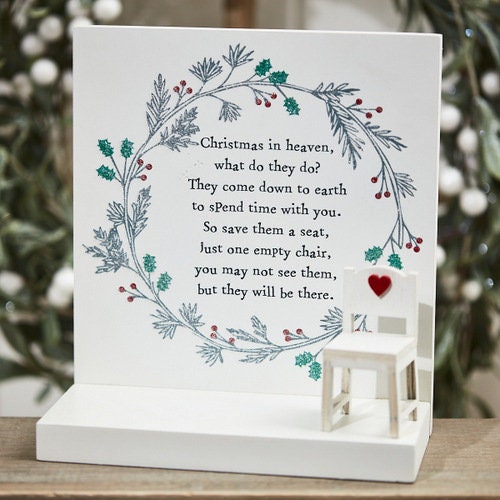 Christmas in Heaven Remembrance Chair Block Ornament