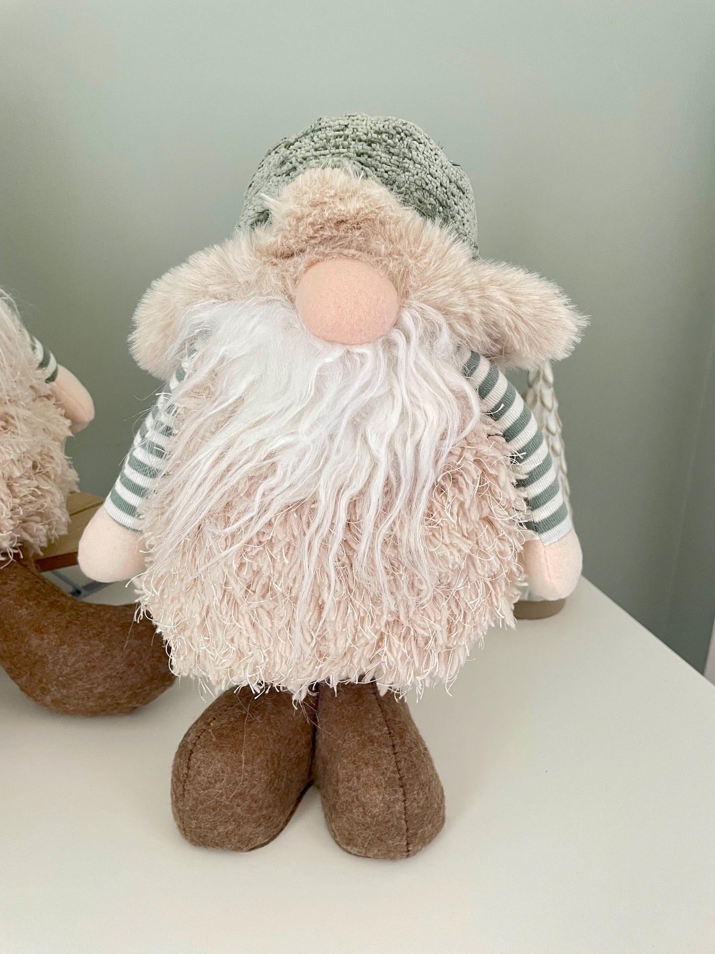 Sage Green Plush Christmas Nordic Santa Gonk Decorations