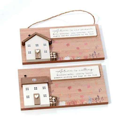 Autumn Cosy Season House Wall Plaques