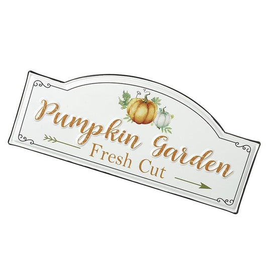 Metal Pumpkin Garden Fresh Cut Sign Ornament