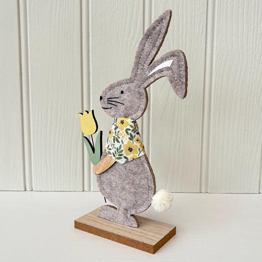 Easter Bunny with Flower Ornament