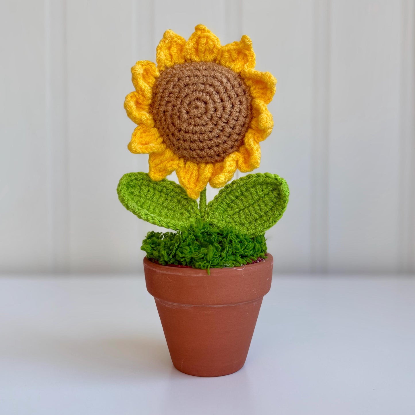 Knitted Sunflower in Plant Pot Ornaments