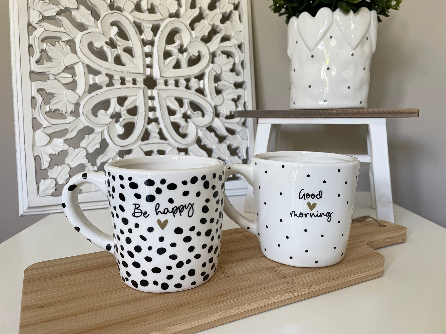 Black and White Spotty Mugs