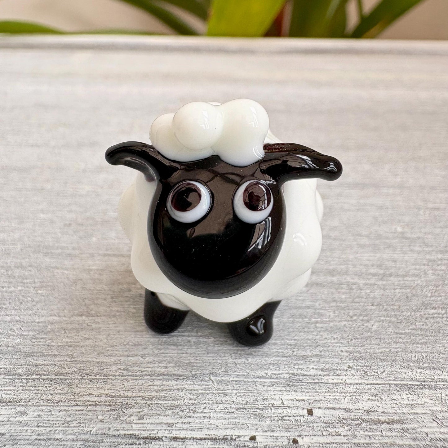 Miniature Glass Sheep Figurine Collectable Ornament