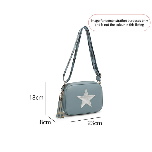 Beige Tasseled Star Crossbody Bag with Changeable Star Bag Strap