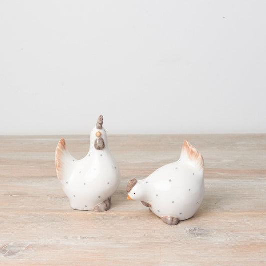 Ceramic Dotty Chicken Ornaments