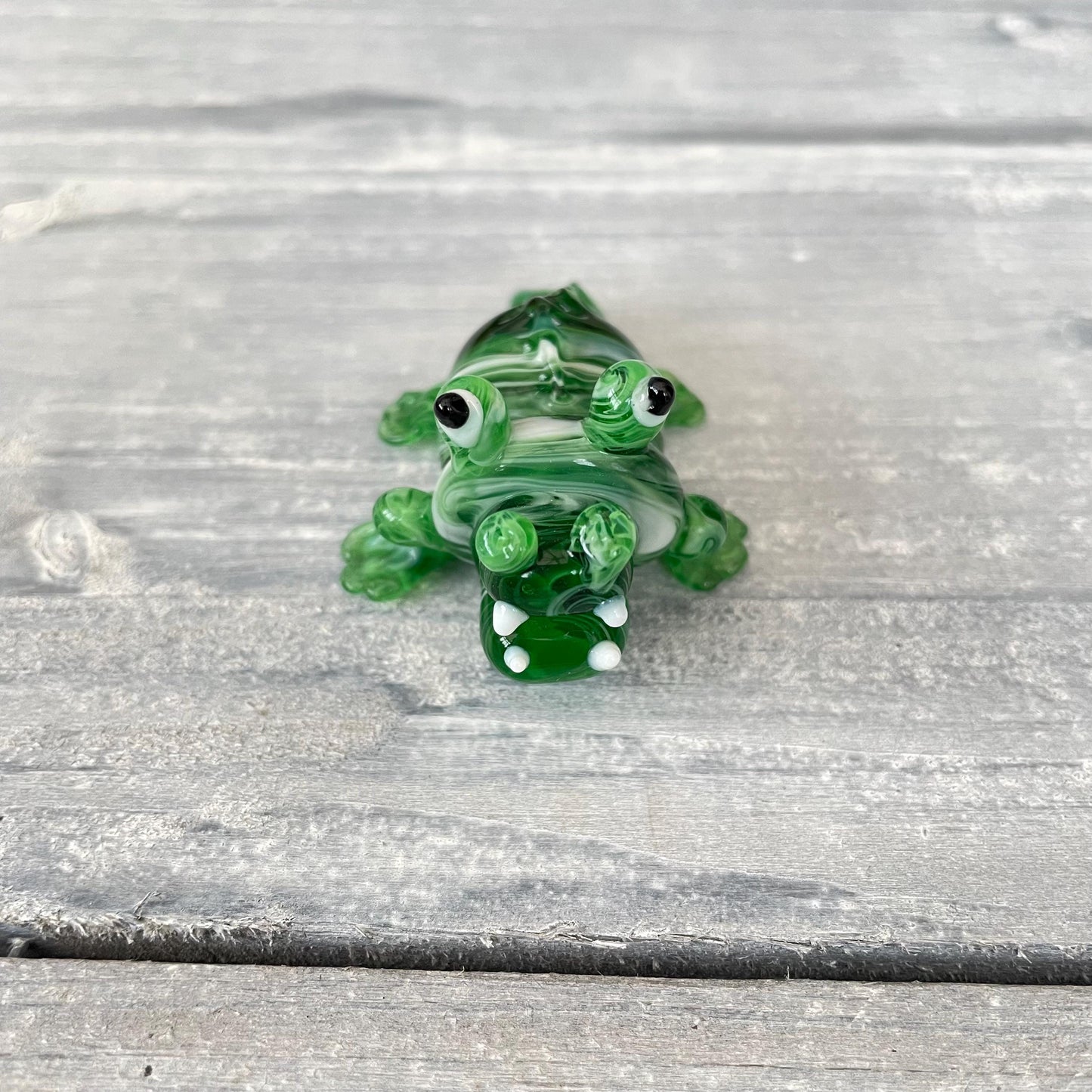 Hand Blown Miniature Glass Crocodile Figurine Collectable Ornament