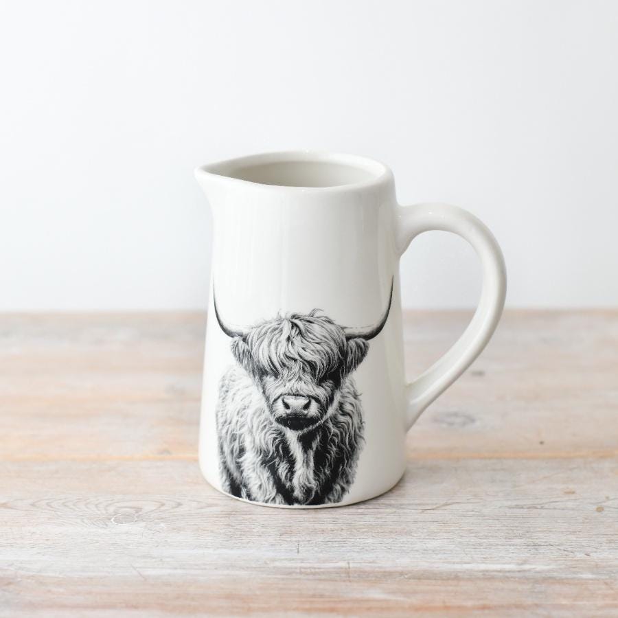 Highland Cow Ceramic Decorative Jugs