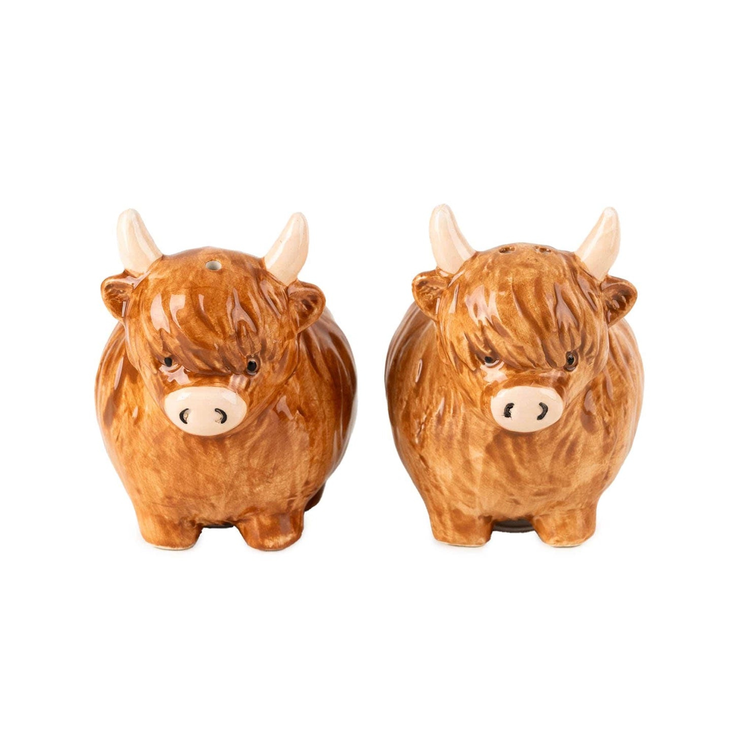 Highland Cow Salt and Pepper Shaker Pots with Box | Cute Ceramic Cow Condiment Set | Farmhouse Animal Kitchen Decor