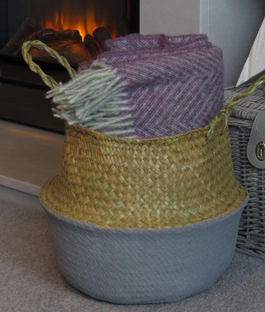 Seagrass Baskets Grey Dipped