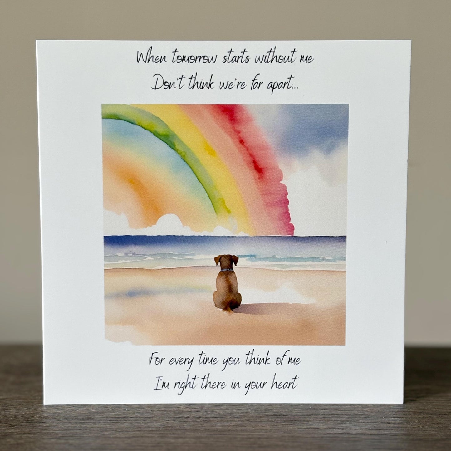 Rainbow Dog Loss Sympathy Card | Rainbow Bridge Pet Bereavement Card