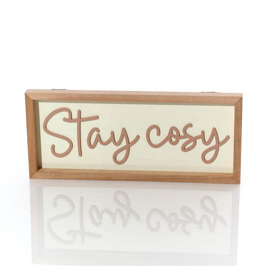 Stay Cosy Wooden Autumn Framed Wall Sign