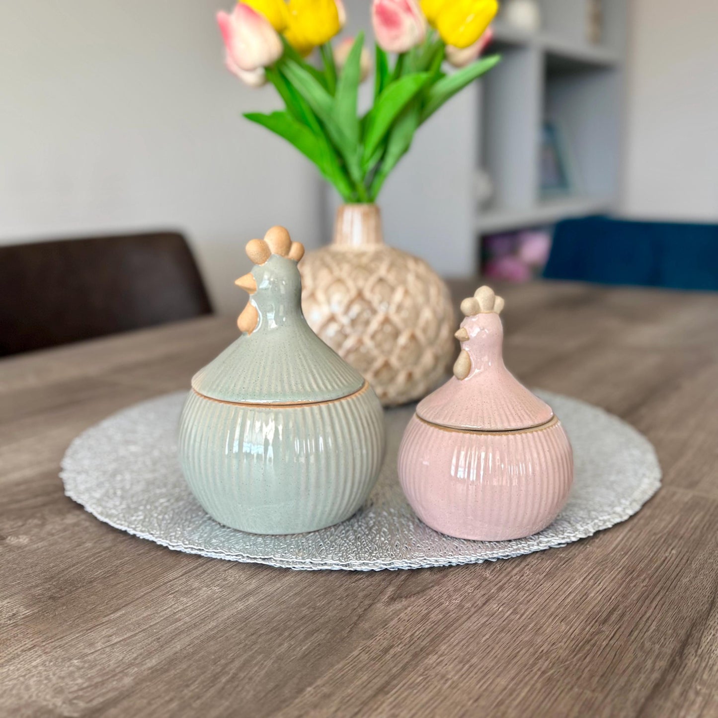 Porcelain Chicken Storage Jars