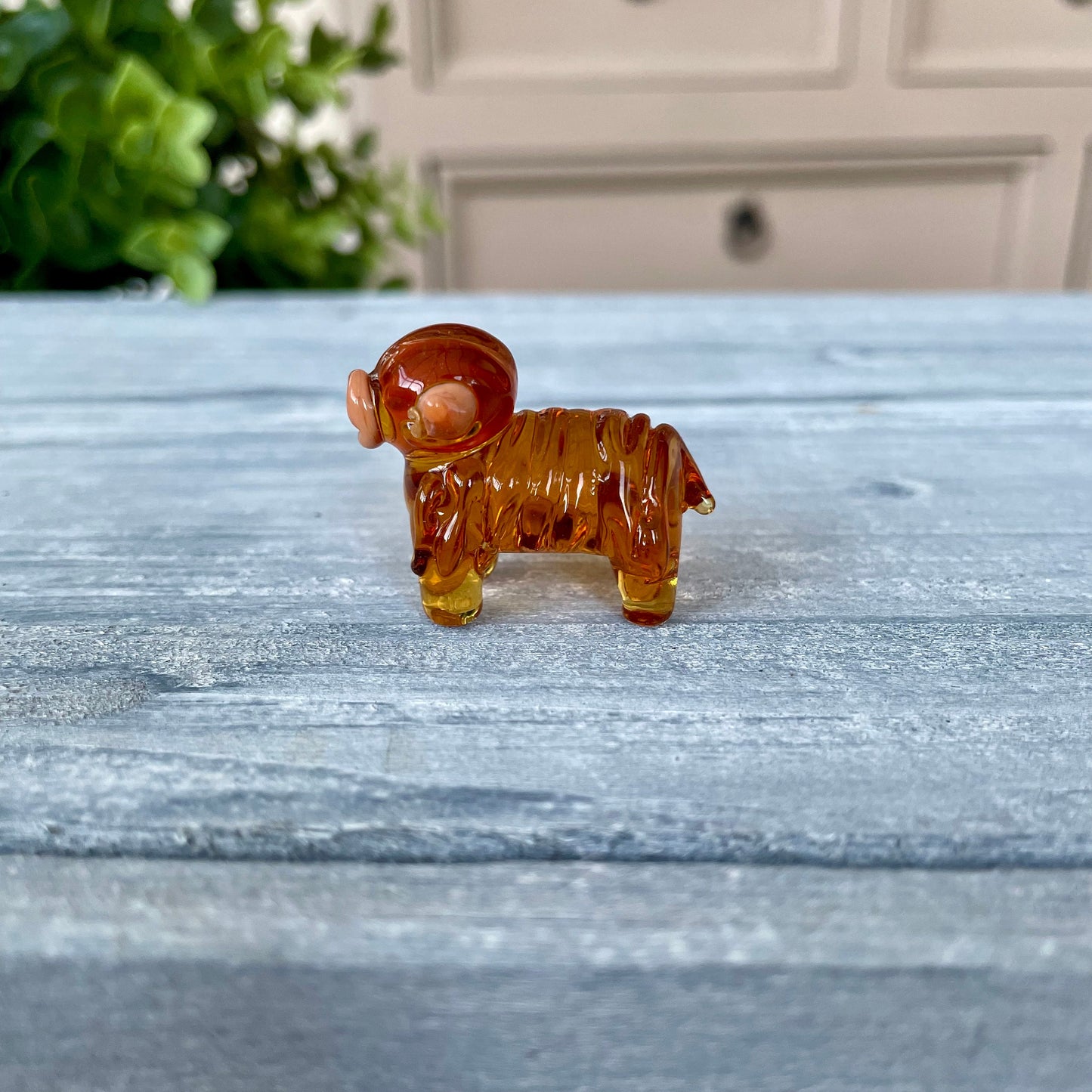 Miniature Glass Highland Cow Figurine Collectable Ornament