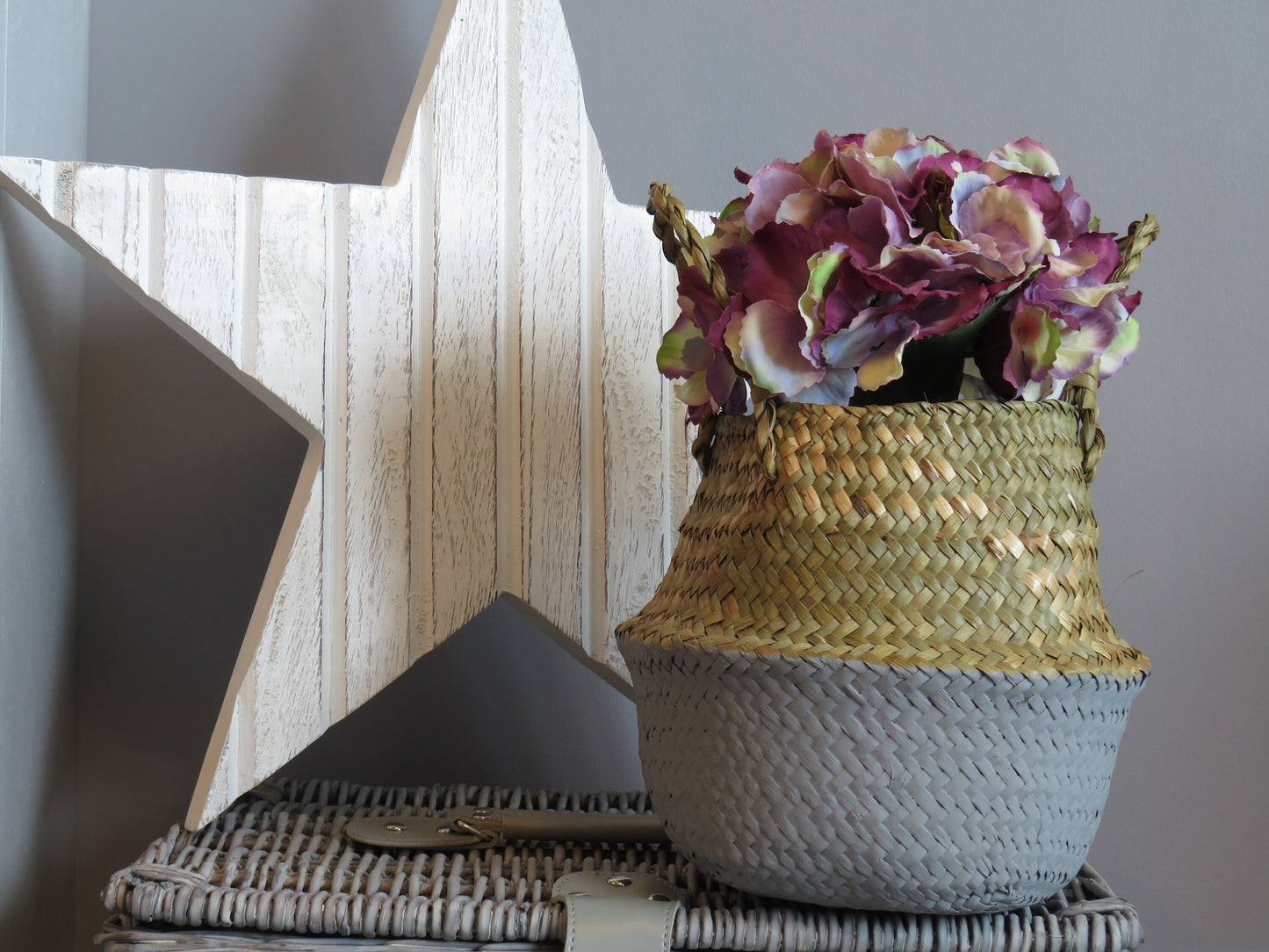 Seagrass Baskets Grey Dipped