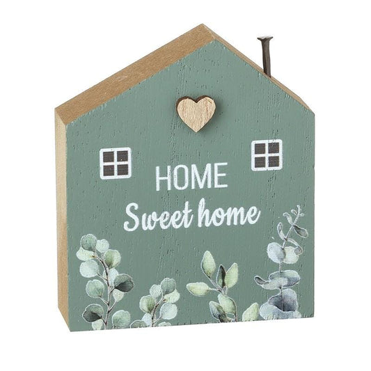 Set of Two Mini Wooden House Block Decorations