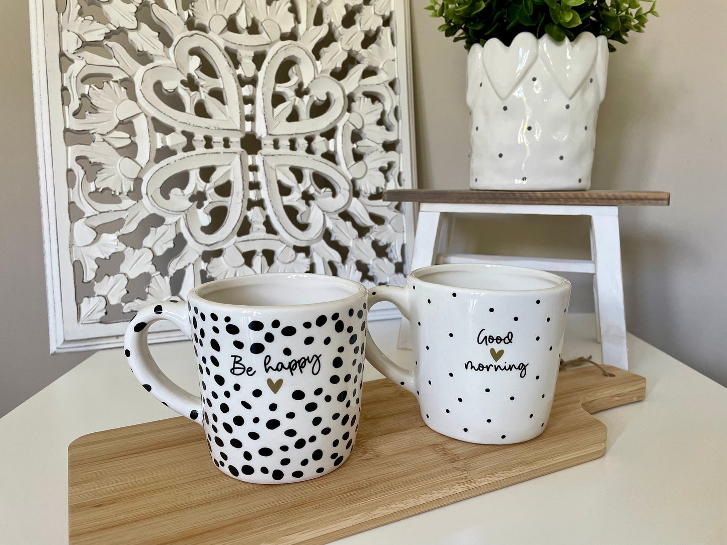 Black and White Spotty Mugs