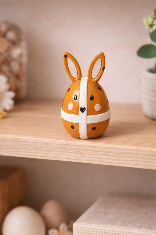 Hot Cross Bun Easter Shelf Ornaments | Spring Bunny Decor