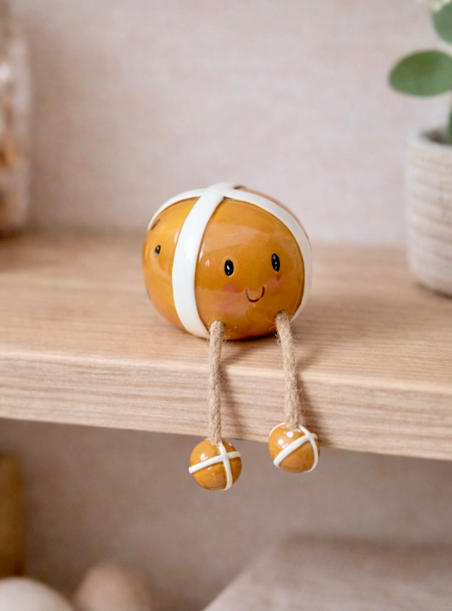 Hot Cross Bun Easter Shelf Ornaments | Spring Bunny Decor