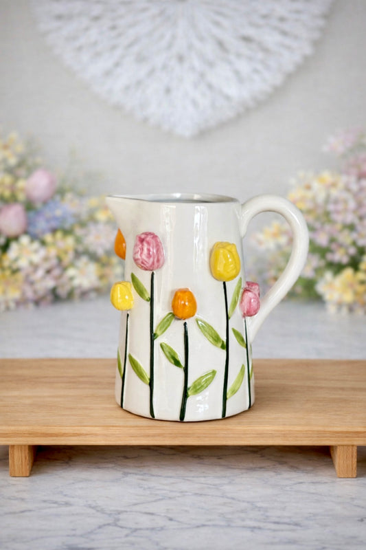 Ceramic 3D Spring Tulip Jug Vase