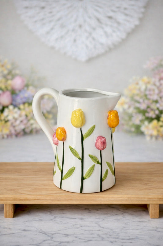 Ceramic 3D Spring Tulip Jug Vase
