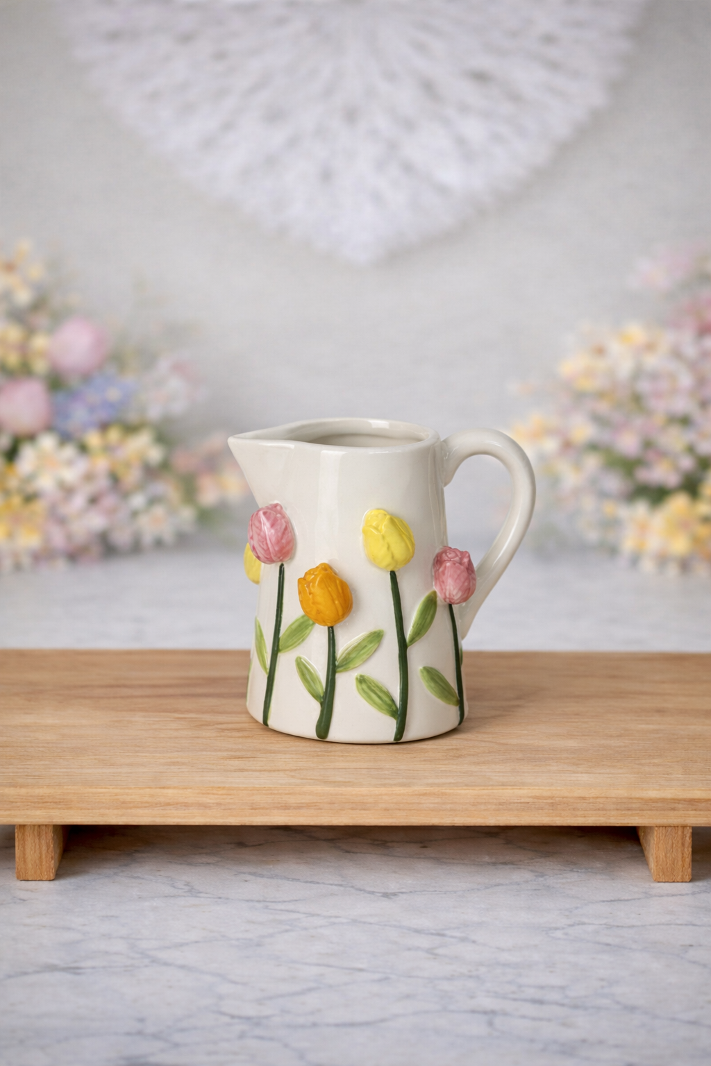 Ceramic 3D Spring Tulip Jug Vase