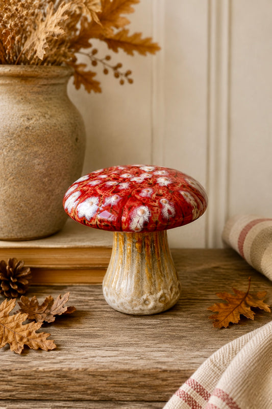 Autumn Ceramic Mushroom Toadstool Ornament