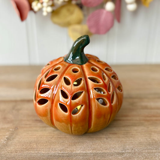 LED Ceramic Autumn Pumpkin & Squash Ornaments