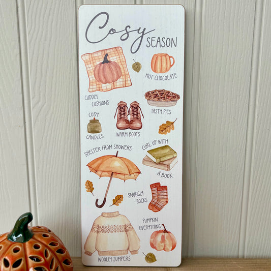Cosy Season Autumn Pumpkin Plaque