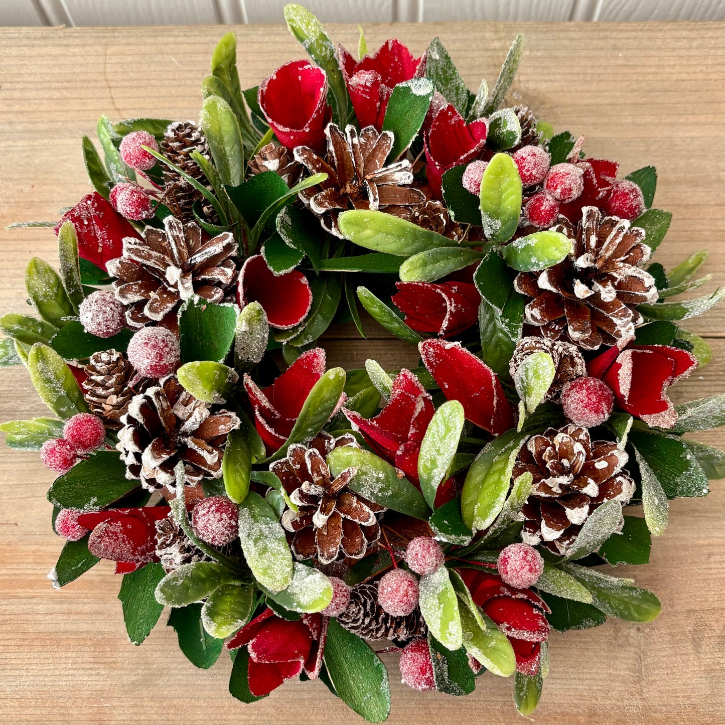 Artificial Christmas Berry Wreath Centrepiece | Christmas Table Decor | Candle Holder Garland Wreath