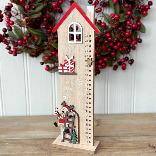 Wooden Reindeer Christmas Countdown Advent Calendar