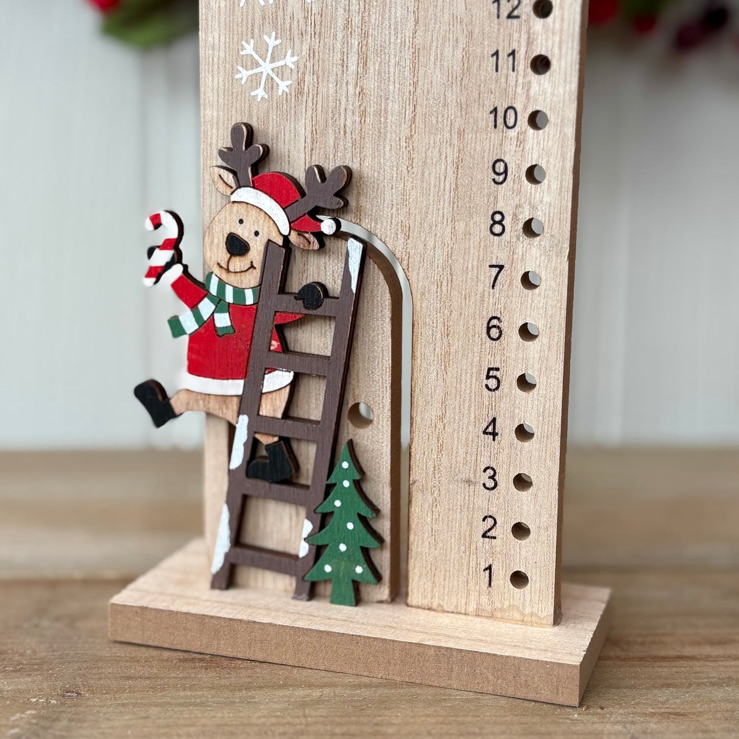 Wooden Reindeer Christmas Countdown Advent Calendar