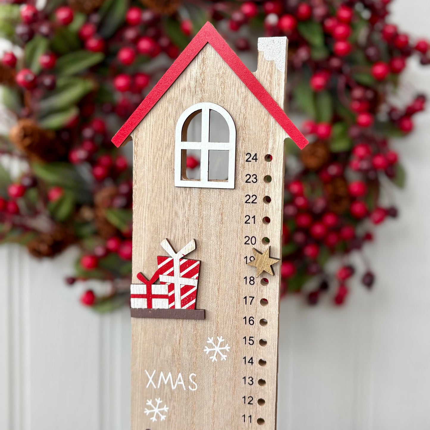 Wooden Reindeer Christmas Countdown Advent Calendar