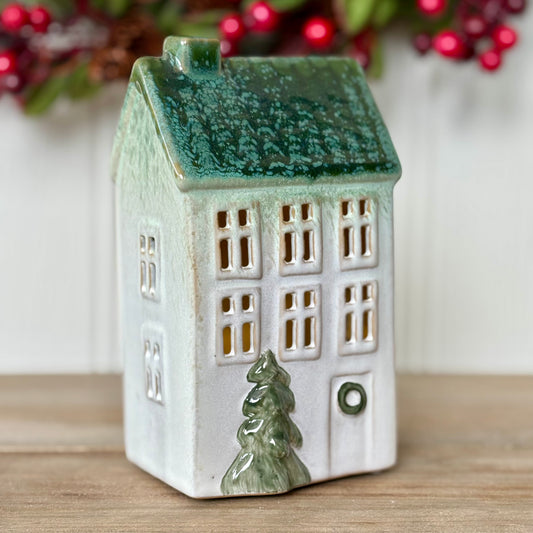 Ceramic LED Christmas House & Tree Decorations