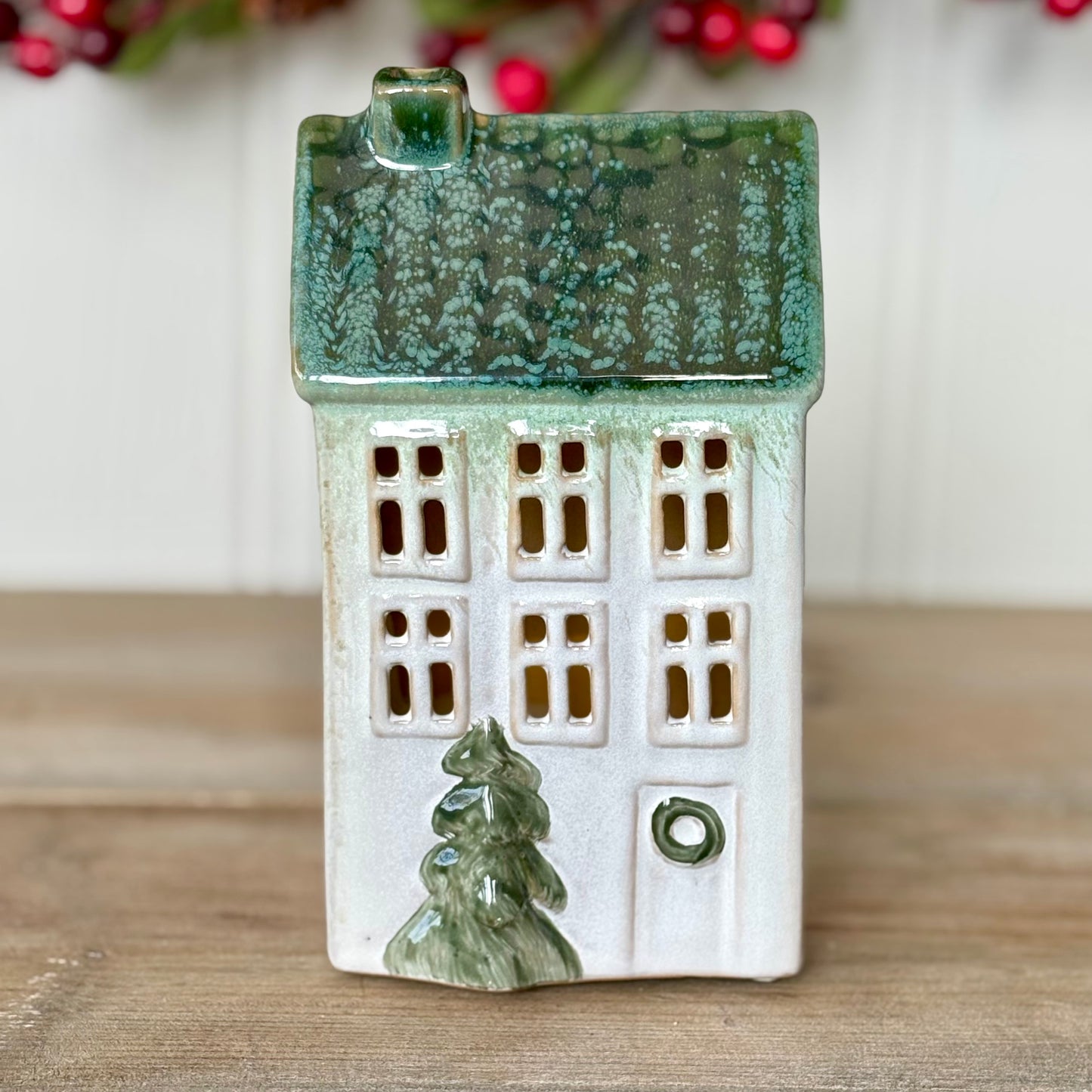 Ceramic LED Christmas House & Tree Decorations