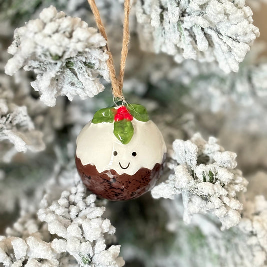 Ceramic Christmas Pudding Bauble