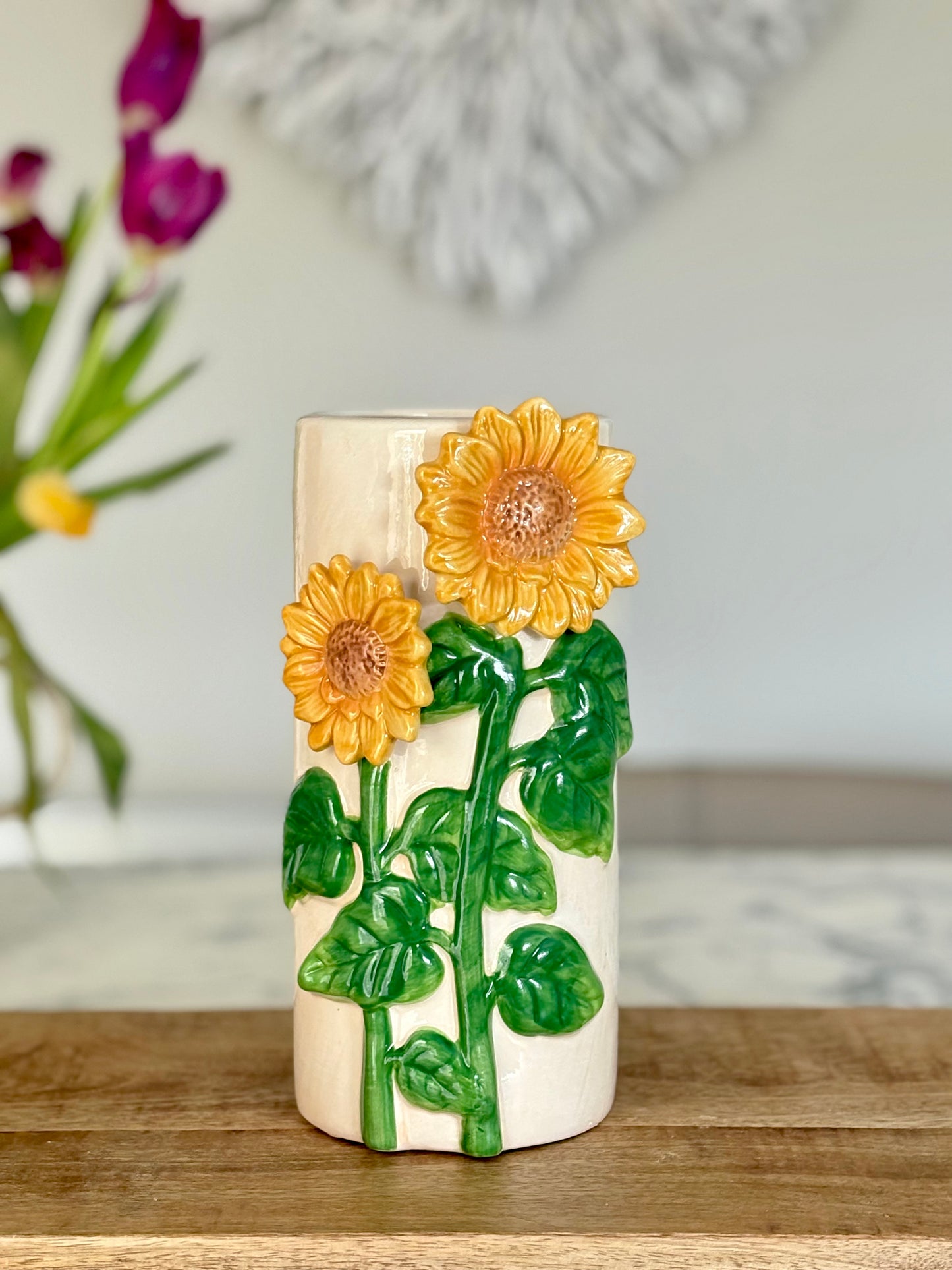 Ceramic Decorative 3D Sunflower Vase