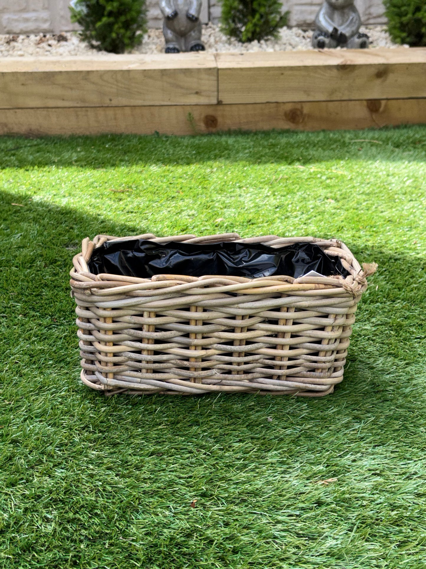 Rattan Rectangular Lined Planter Baskets