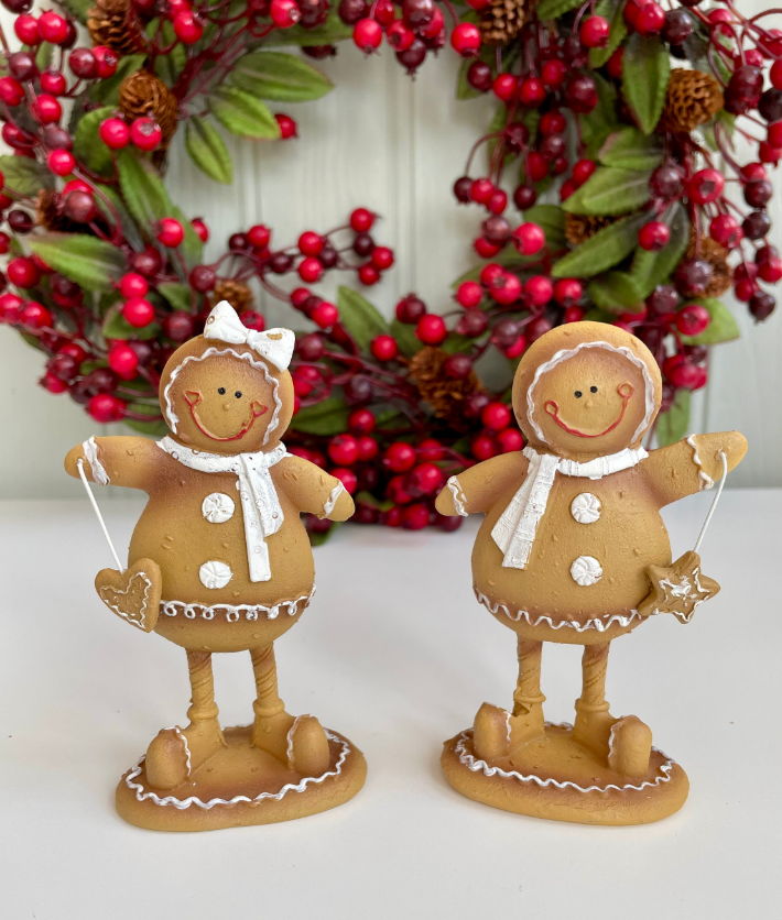 Standing Christmas Gingerbread People Set