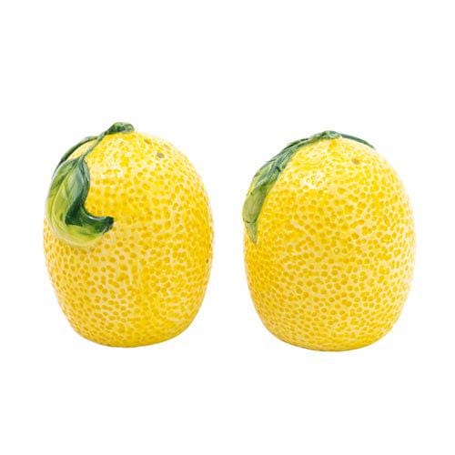 Ceramic Lemon Salt and Pepper Shaker Pots with Box | Cute Ceramic Fruit Condiment Set | Unique Kitchen Decor