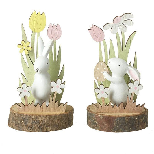 Rustic Wooden Easter Bunny Rabbit Flower Decorations