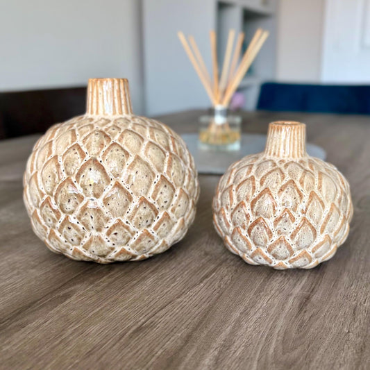 Ceramic Glazed Artichoke Vases