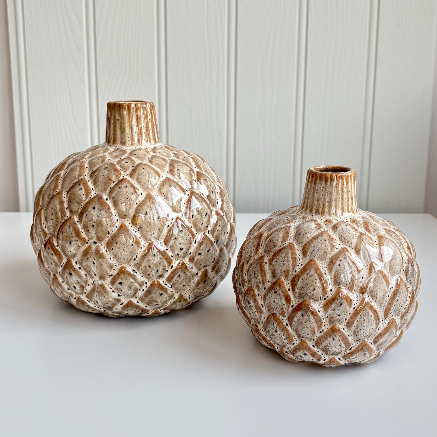 Ceramic Glazed Artichoke Vases
