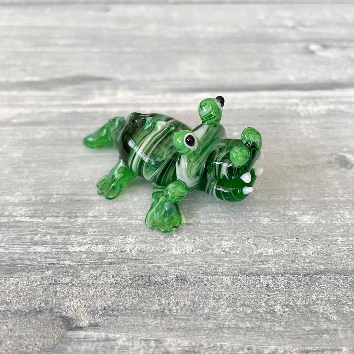 Hand Blown Miniature Glass Crocodile Figurine Collectable Ornament