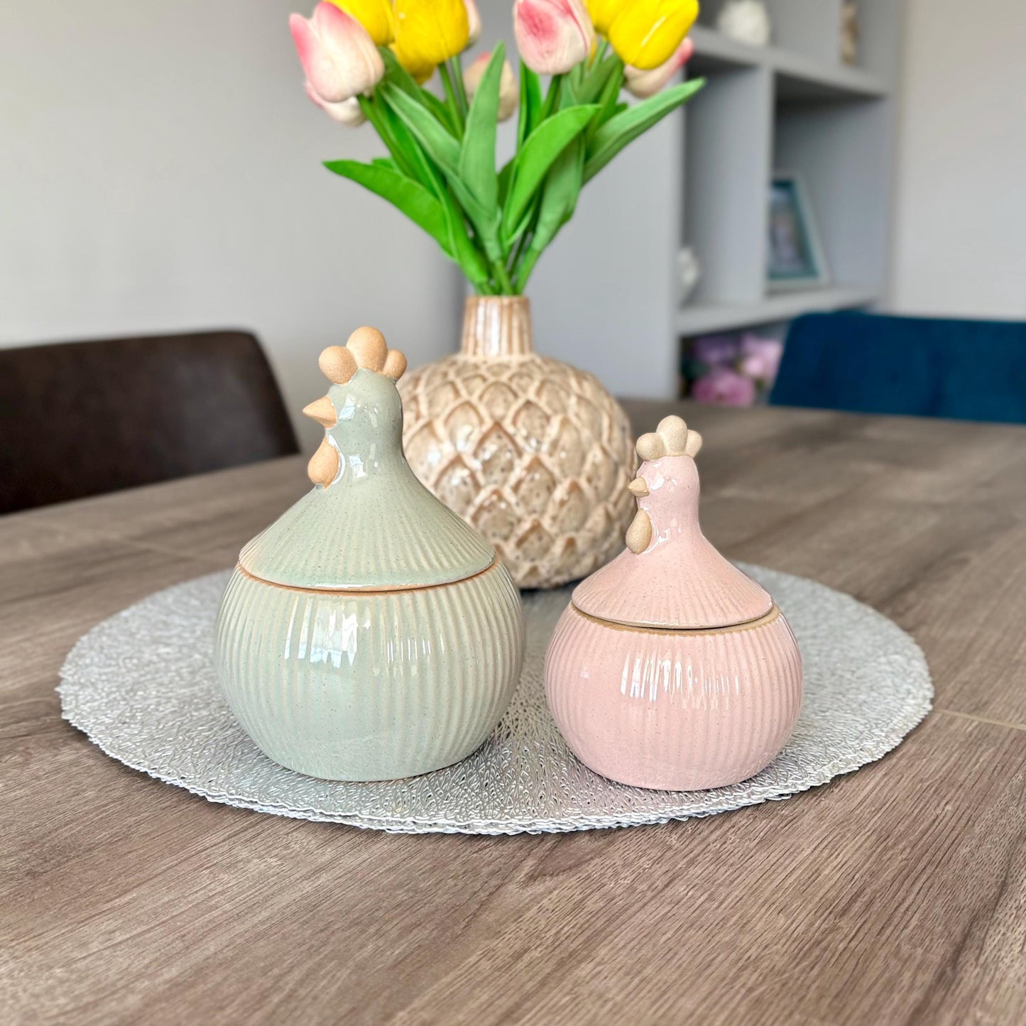Porcelain Chicken Storage Jars